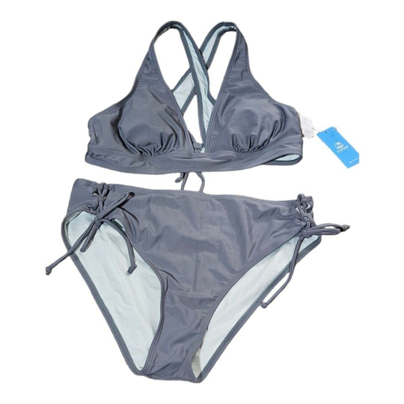 NWT Cupshe Womens Green Tie Sides Double Strap Bikini Swimwear Size M - Picture 5 of 9